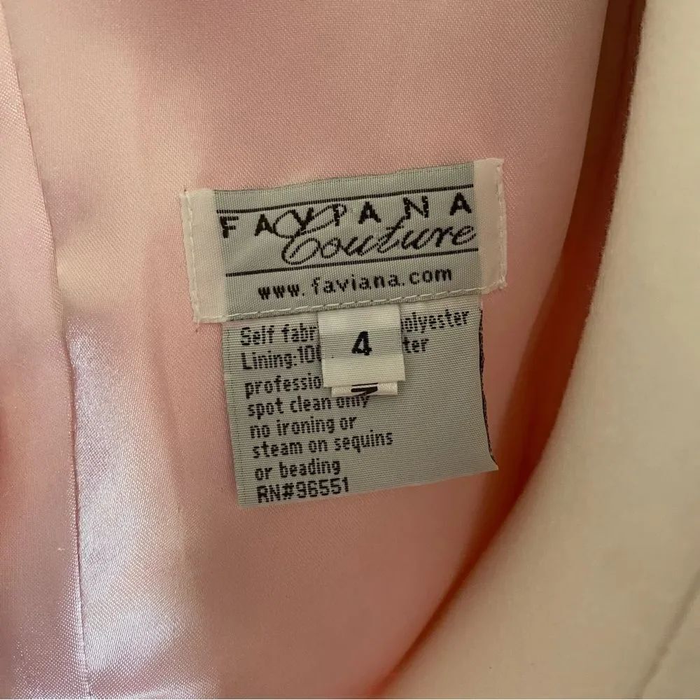 Faviana Couture Light Pink One Shoulder Gown Size 4 - Picture 14 of 16